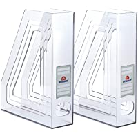 Acrimet Organizador de Revistas y Documentos Plastico (Revistero) (Color Cristal Transparente) (2 Unidades)